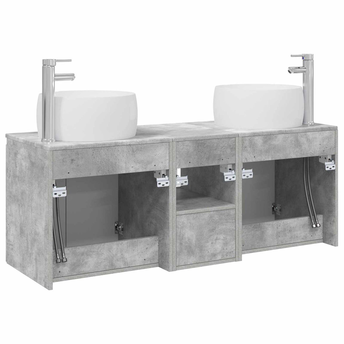 vidaXL Bathroom Cabinet Set 3 pcs Concrete Grey 49.5 x 44.5 x 66 cm