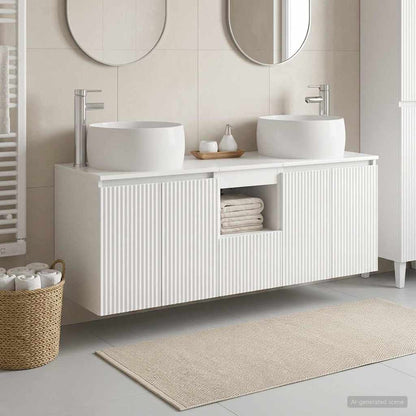 vidaXL Bathroom Cabinet Set 3 pcs High Gloss White 49.5 x 44.5 x 66 cm