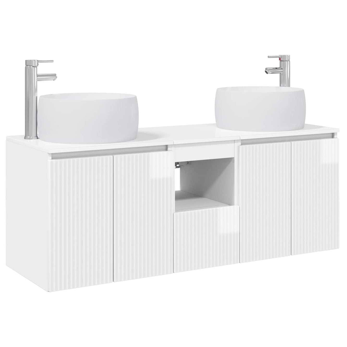 vidaXL Bathroom Cabinet Set 3 pcs High Gloss White 49.5 x 44.5 x 66 cm