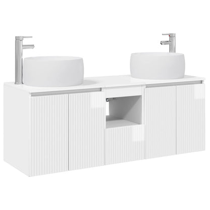 vidaXL Bathroom Cabinet Set 3 pcs High Gloss White 49.5 x 44.5 x 66 cm