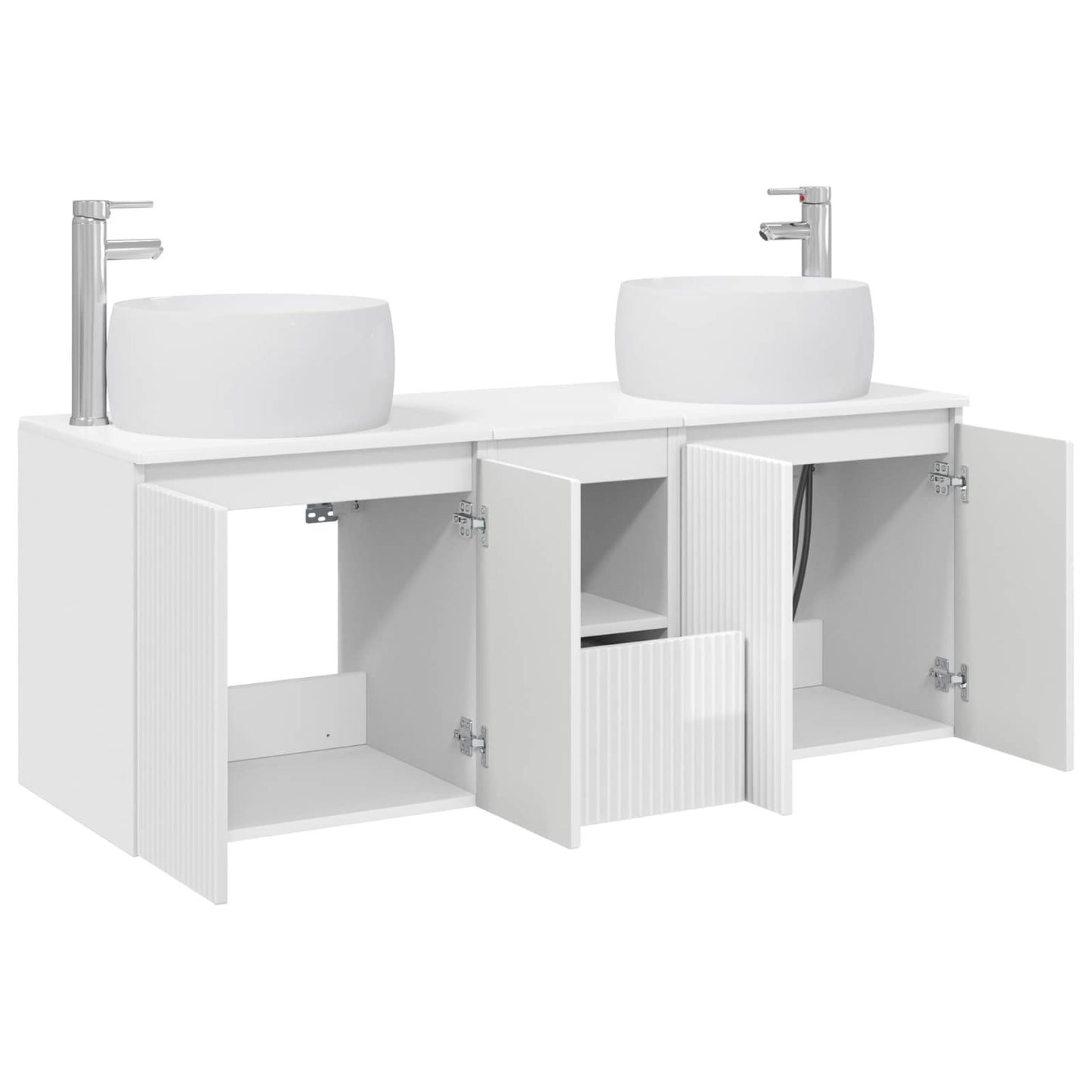 vidaXL Bathroom Cabinet Set 3 pcs High Gloss White 49.5 x 44.5 x 66 cm