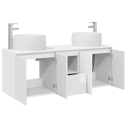 vidaXL Bathroom Cabinet Set 3 pcs High Gloss White 49.5 x 44.5 x 66 cm