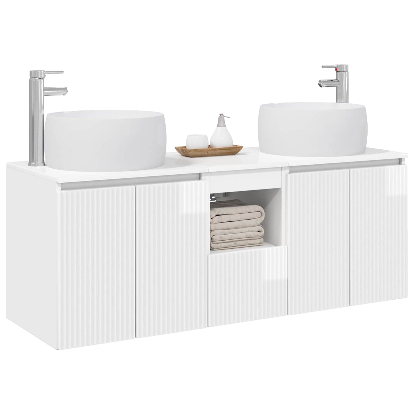 vidaXL Bathroom Cabinet Set 3 pcs High Gloss White 49.5 x 44.5 x 66 cm