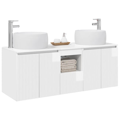 vidaXL Bathroom Cabinet Set 3 pcs High Gloss White 49.5 x 44.5 x 66 cm