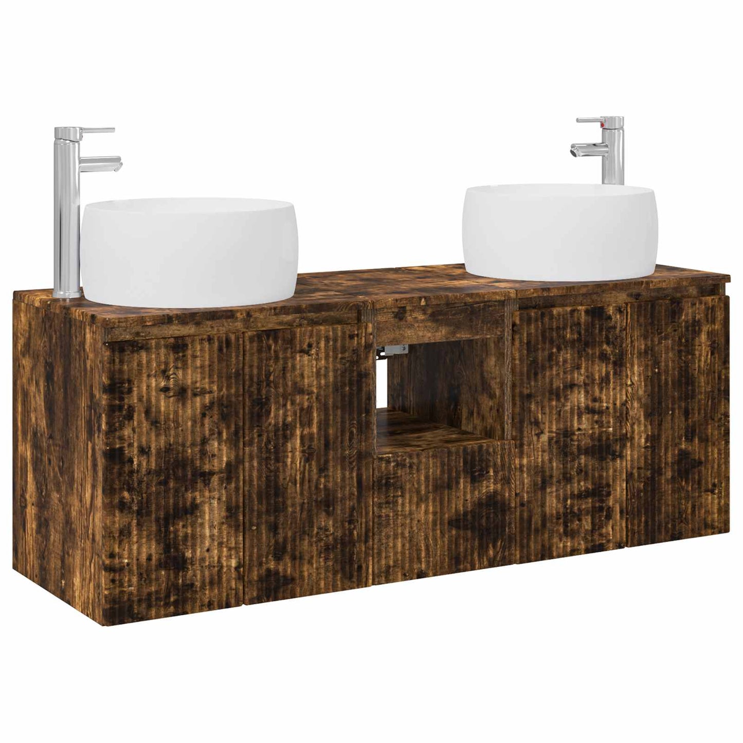 vidaXL Bathroom Cabinet Set 3 pcs Smoked Oak 49.5 x 44.5 x 66 cm