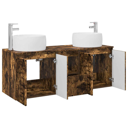 vidaXL Bathroom Cabinet Set 3 pcs Smoked Oak 49.5 x 44.5 x 66 cm