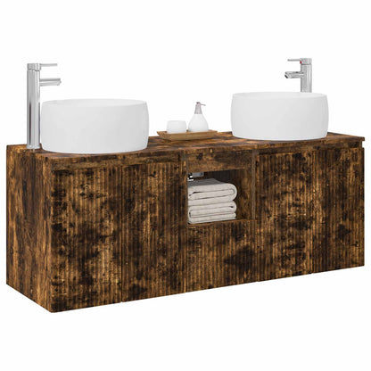 vidaXL Bathroom Cabinet Set 3 pcs Smoked Oak 49.5 x 44.5 x 66 cm