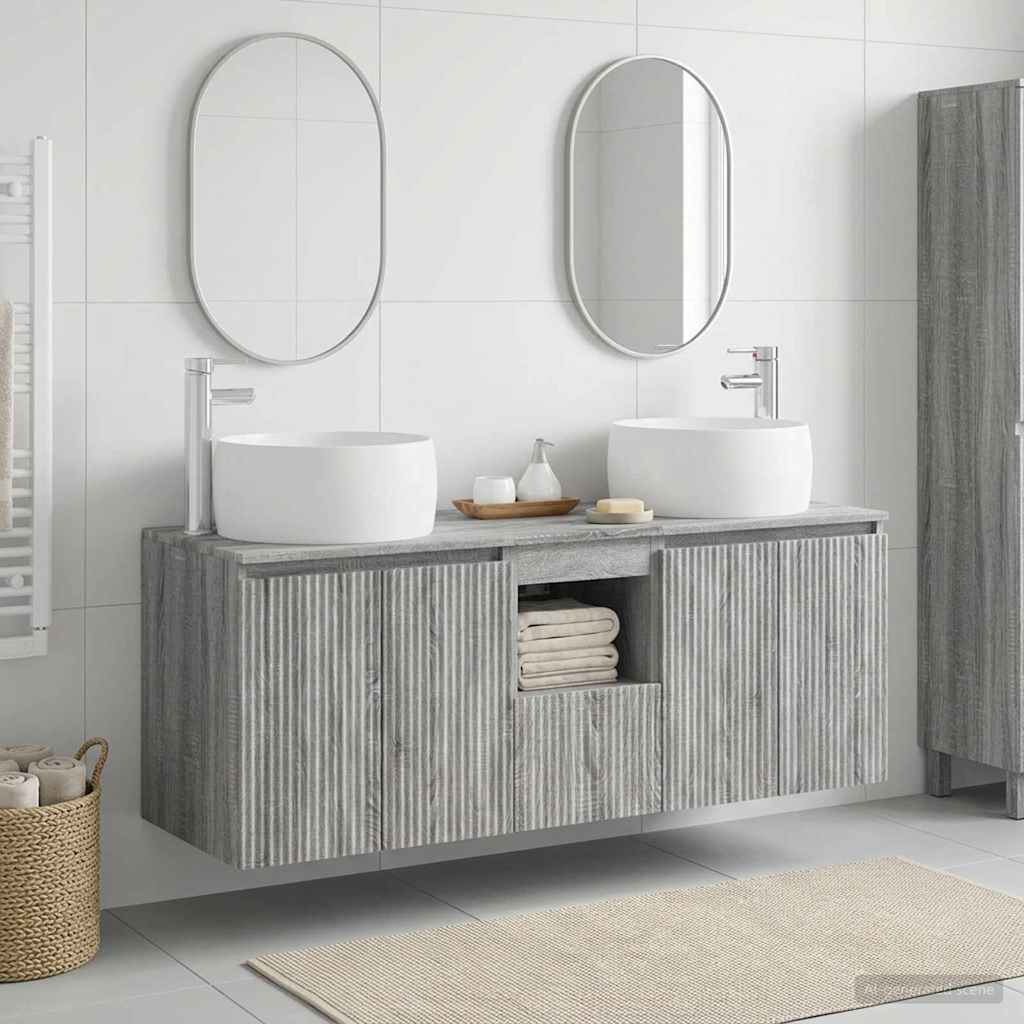 vidaXL Bathroom Cabinet Set 3 pcs Grey Sonoma 49.5 x 44.5 x 66 cm