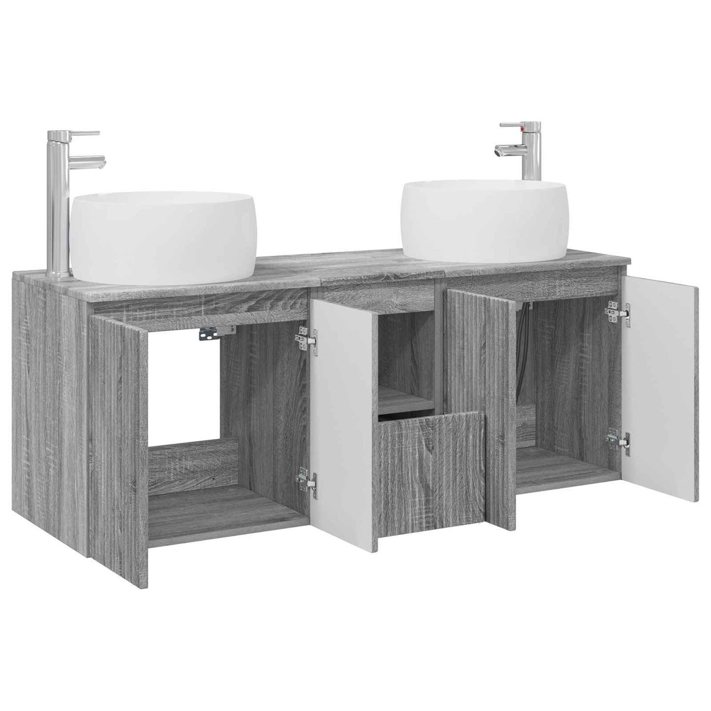 vidaXL Bathroom Cabinet Set 3 pcs Grey Sonoma 49.5 x 44.5 x 66 cm