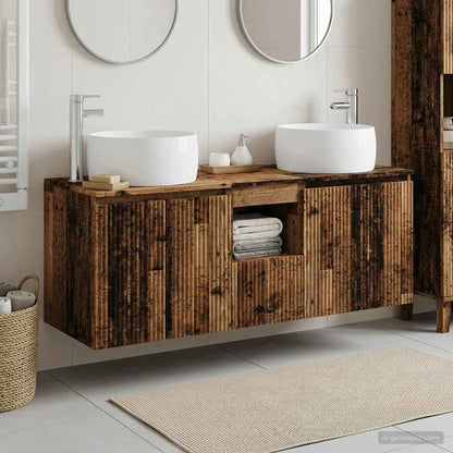 vidaXL Bathroom Cabinet Set 3 pcs Old Wood 49.5 x 44.5 x 66 cm