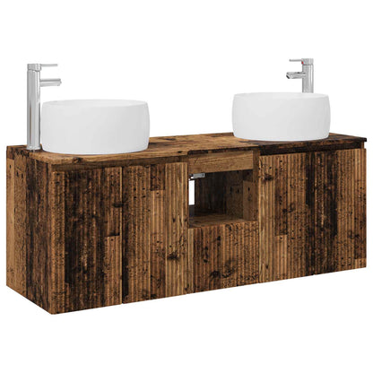 vidaXL Bathroom Cabinet Set 3 pcs Old Wood 49.5 x 44.5 x 66 cm