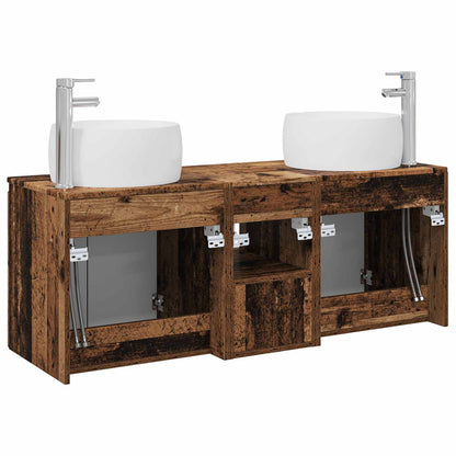 vidaXL Bathroom Cabinet Set 3 pcs Old Wood 49.5 x 44.5 x 66 cm