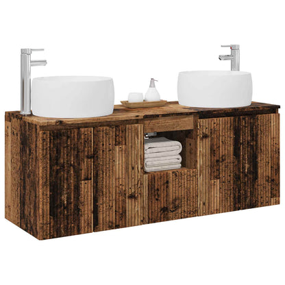 vidaXL Bathroom Cabinet Set 3 pcs Old Wood 49.5 x 44.5 x 66 cm