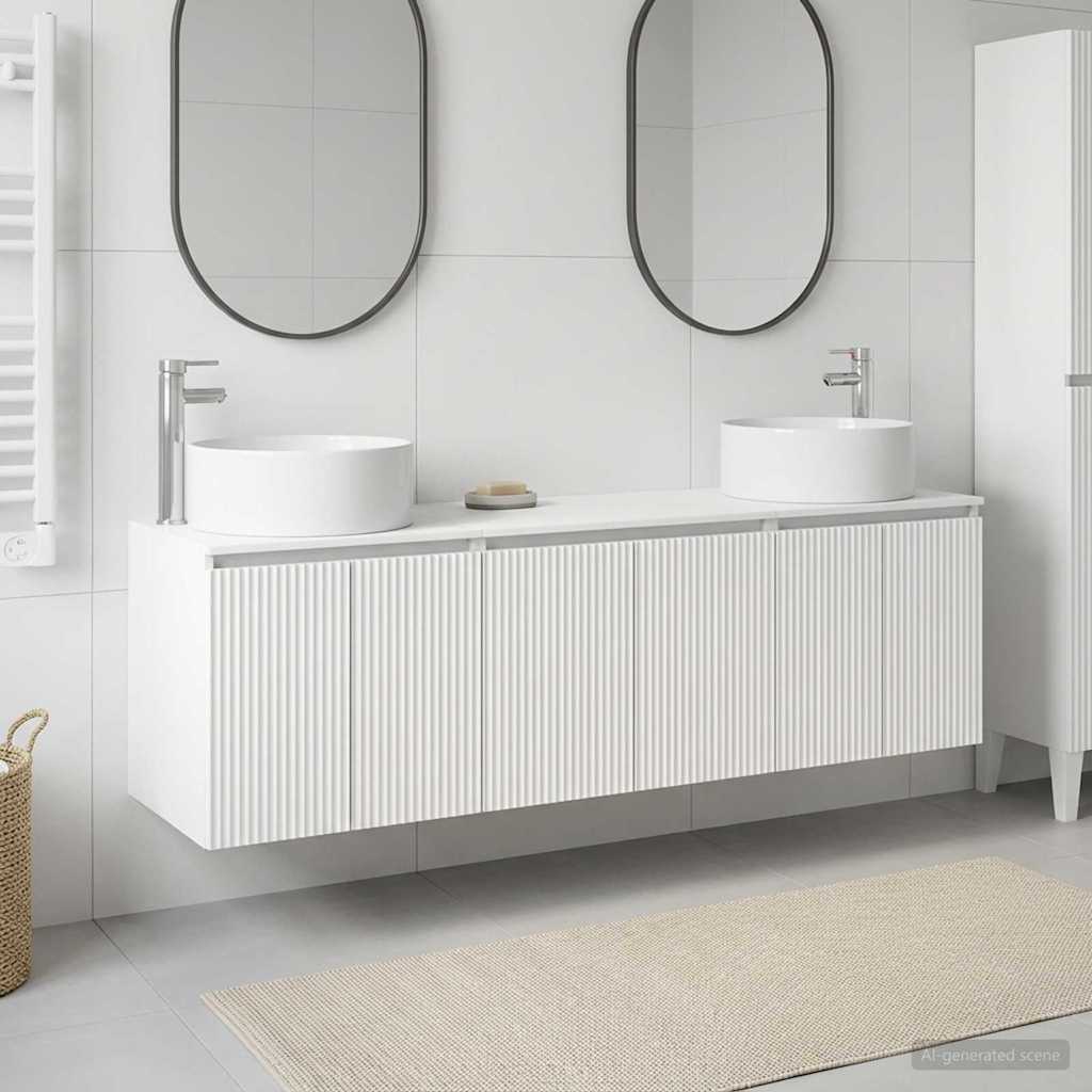 vidaXL Bathroom Cabinet Set 3 pcs White 49.5 x 44.5 x 65.5 cm