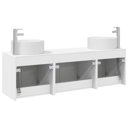 vidaXL Bathroom Cabinet Set 3 pcs White 49.5 x 44.5 x 65.5 cm