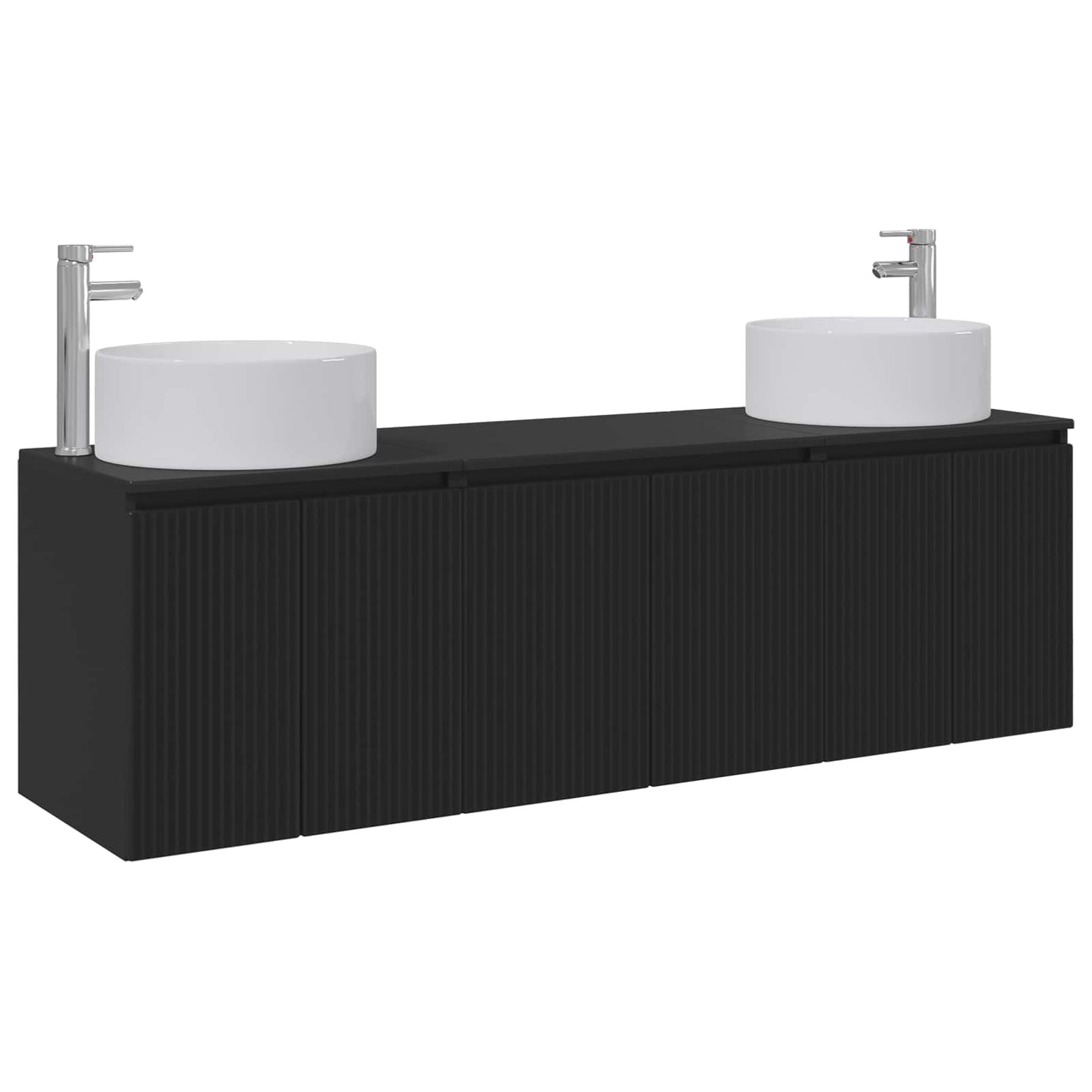 vidaXL Bathroom Cabinet Set 3 pcs Black 49.5 x 44.5 x 65.5 cm