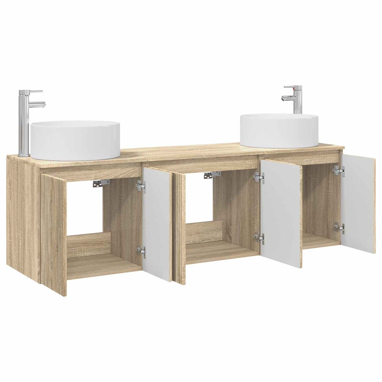 vidaXL Bathroom Cabinet Set 3 pcs Sonoma Oak 49.5 x 44.5 x 65.5 cm