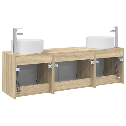 vidaXL Bathroom Cabinet Set 3 pcs Sonoma Oak 49.5 x 44.5 x 65.5 cm