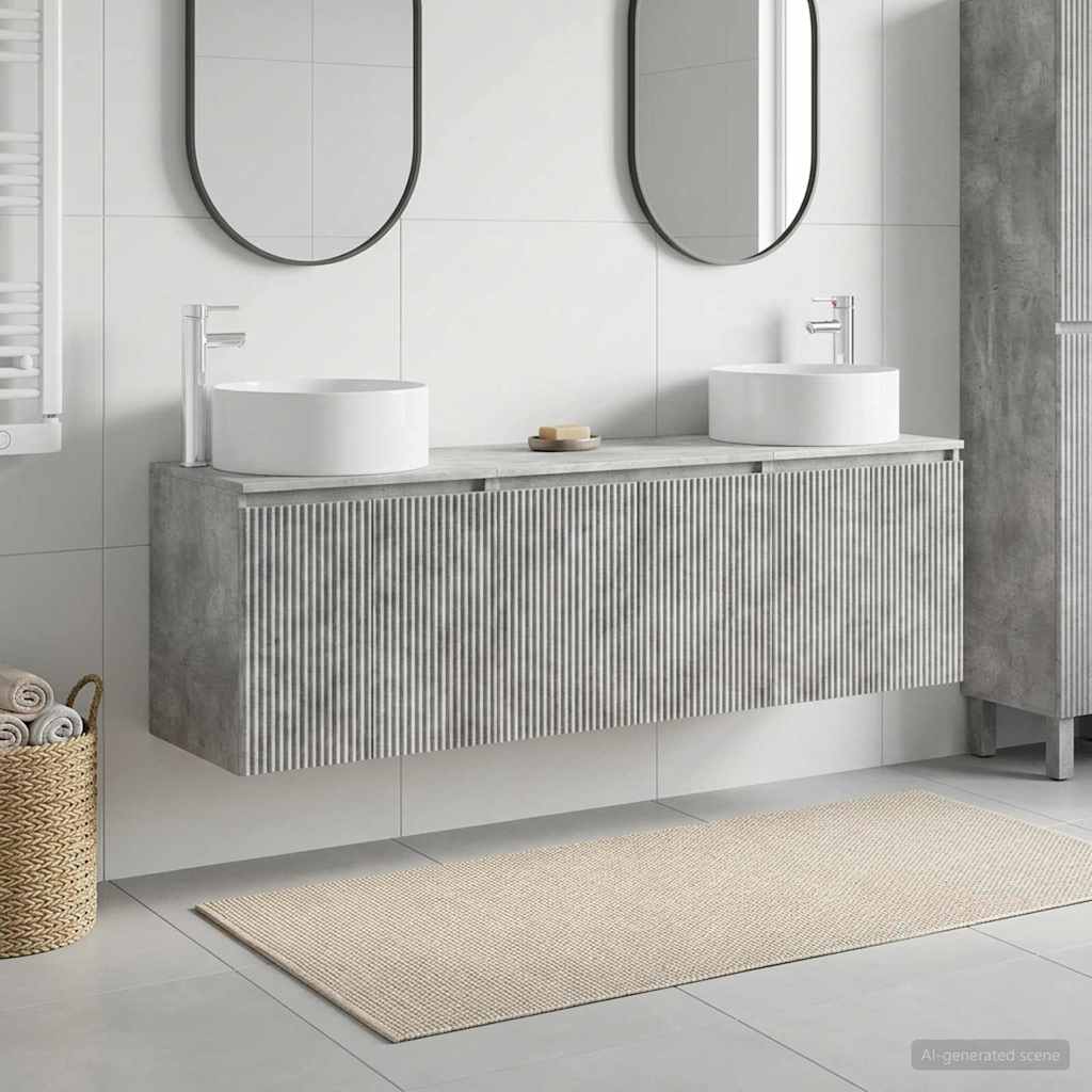 vidaXL Bathroom Cabinet Set 3 pcs Concrete Grey 49.5 x 44.5 x 65.5 cm