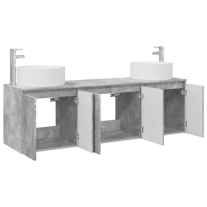 vidaXL Bathroom Cabinet Set 3 pcs Concrete Grey 49.5 x 44.5 x 65.5 cm