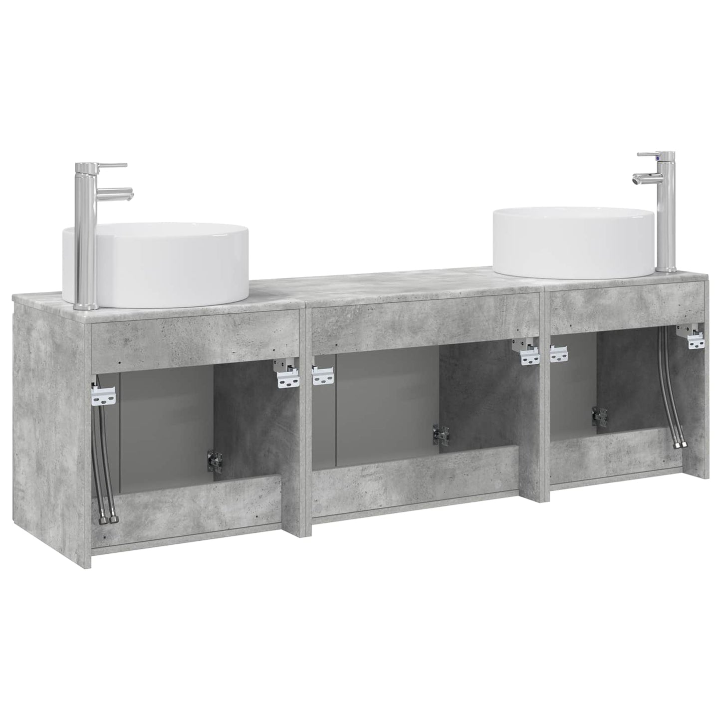 vidaXL Bathroom Cabinet Set 3 pcs Concrete Grey 49.5 x 44.5 x 65.5 cm