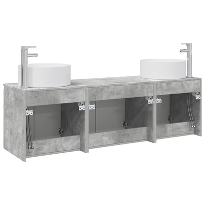 vidaXL Bathroom Cabinet Set 3 pcs Concrete Grey 49.5 x 44.5 x 65.5 cm