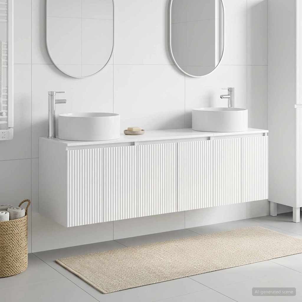 vidaXL Bathroom Cabinet Set 3 pcs High Gloss White