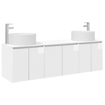 vidaXL Bathroom Cabinet Set 3 pcs High Gloss White