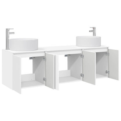 vidaXL Bathroom Cabinet Set 3 pcs High Gloss White