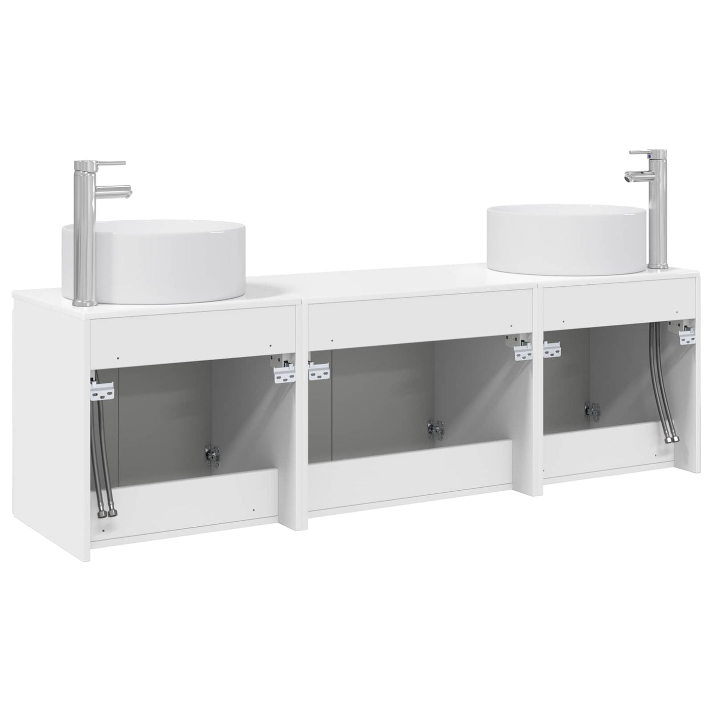 vidaXL Bathroom Cabinet Set 3 pcs High Gloss White