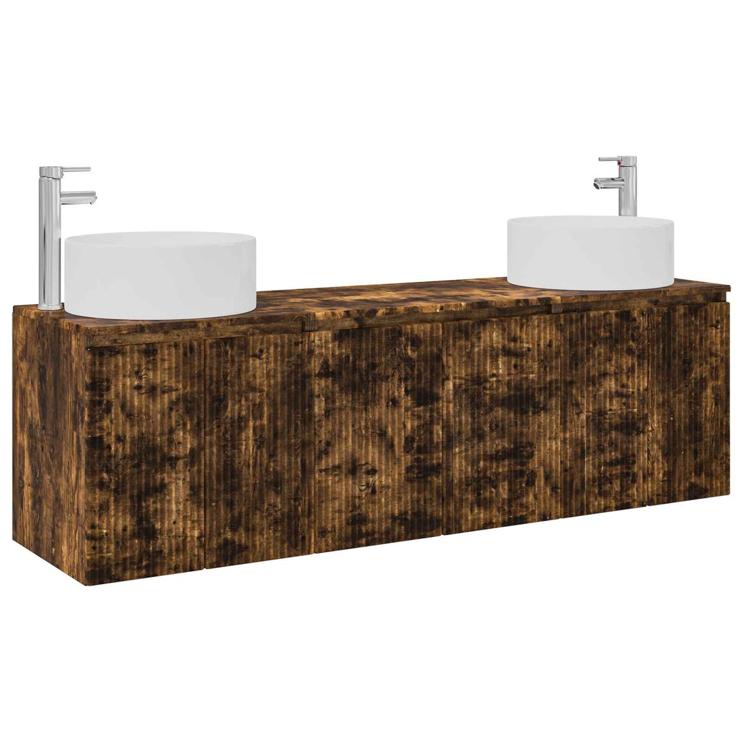 vidaXL Bathroom Cabinet Set 3 pcs Smoked Oak 49.5 x 44.5 x 65.5 cm