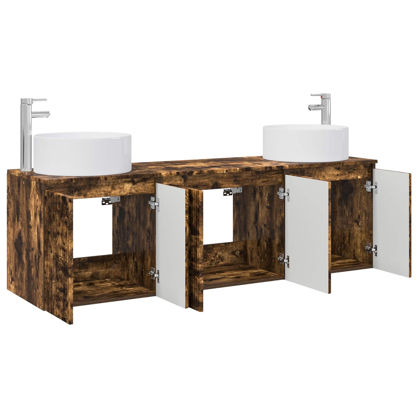 vidaXL Bathroom Cabinet Set 3 pcs Smoked Oak 49.5 x 44.5 x 65.5 cm