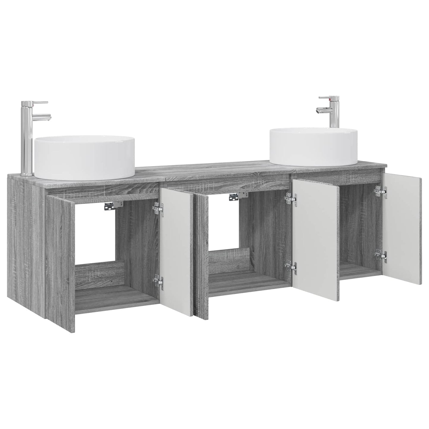 vidaXL Bathroom Cabinet Set 3 pcs Grey Sonoma 49.5 x 44.5 x 65.5 cm