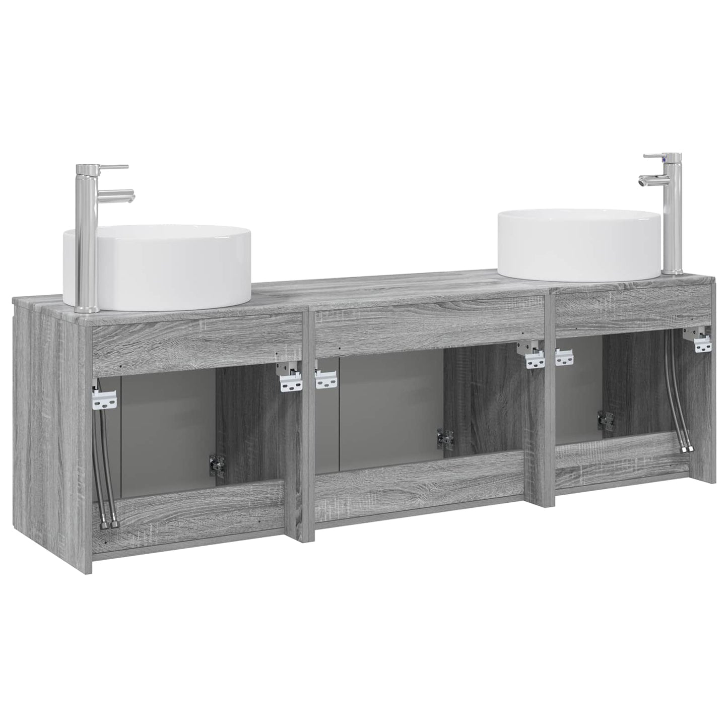 vidaXL Bathroom Cabinet Set 3 pcs Grey Sonoma 49.5 x 44.5 x 65.5 cm