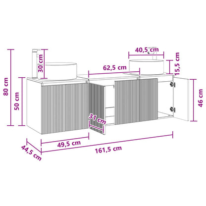 vidaXL Bathroom Cabinet Set 3 pcs Grey Sonoma 49.5 x 44.5 x 65.5 cm
