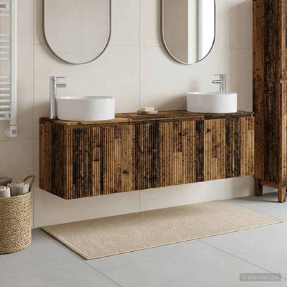 vidaXL Bathroom Cabinet Set 3 pcs Old Wood 49.5 x 44.5 x 65.5 cm