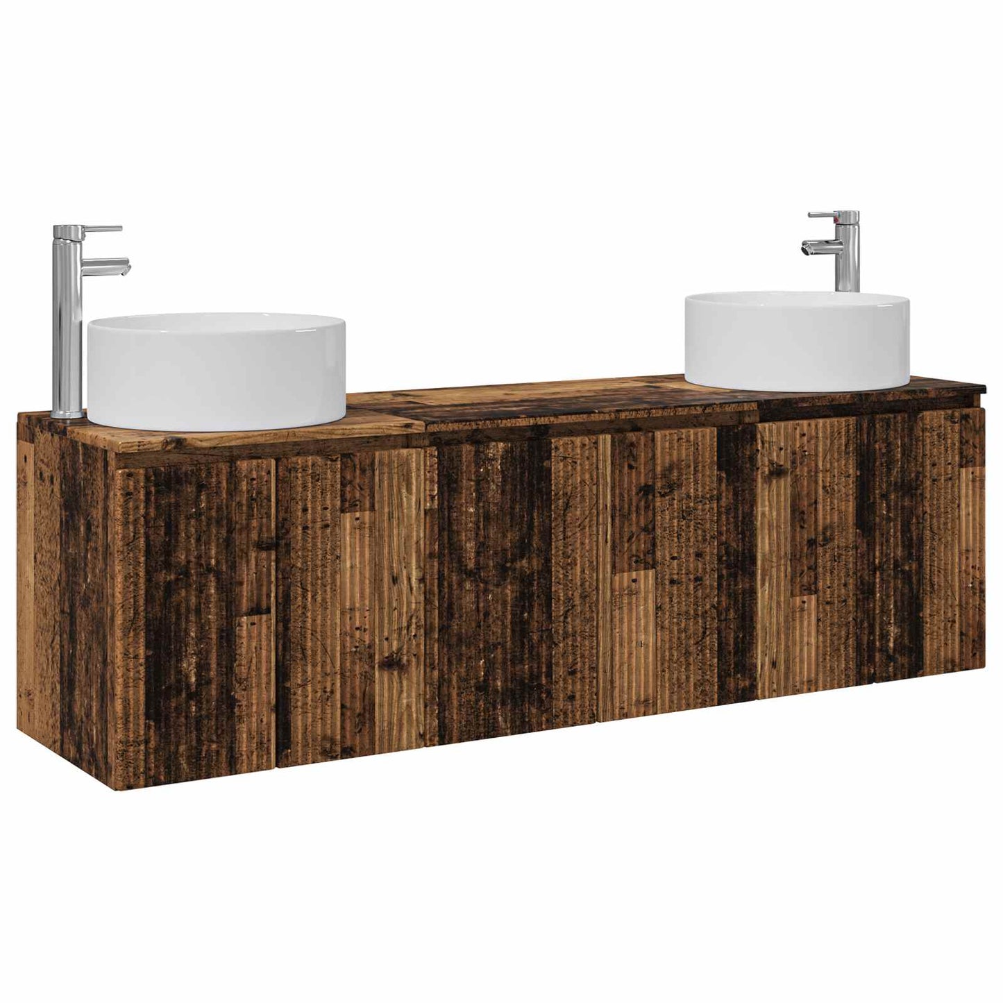 vidaXL Bathroom Cabinet Set 3 pcs Old Wood 49.5 x 44.5 x 65.5 cm