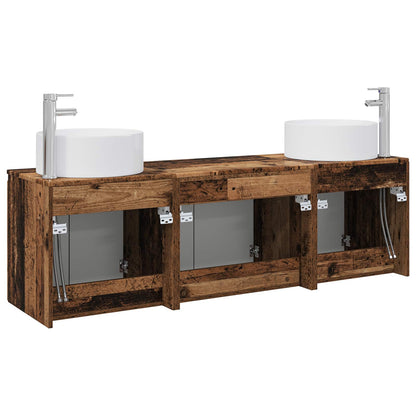 vidaXL Bathroom Cabinet Set 3 pcs Old Wood 49.5 x 44.5 x 65.5 cm