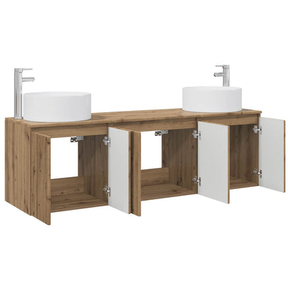 vidaXL Bathroom Cabinet Set 3 pcs Artisan Oak 49.5 x 44.5 x 65.5 cm