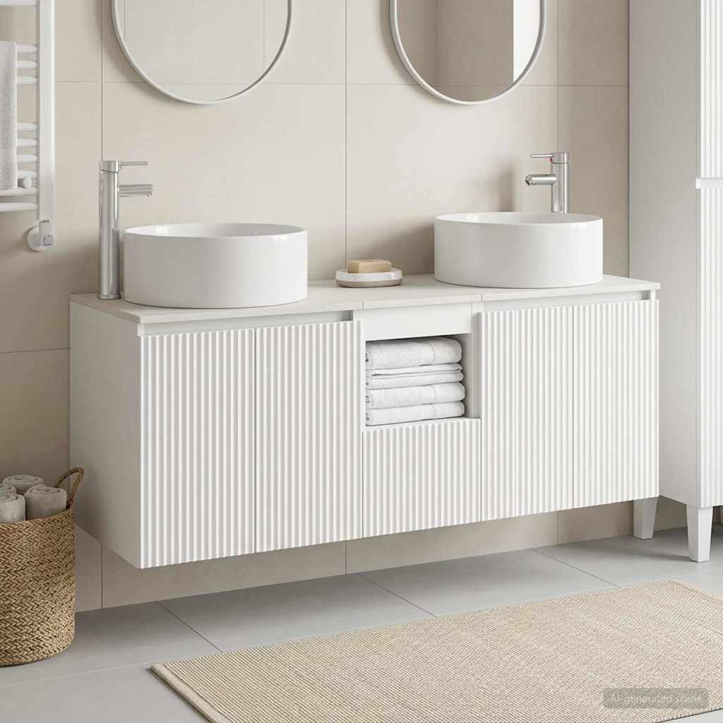 vidaXL Bathroom Cabinet Set 3 pcs White 49.5 x 44.5 x 65.5 cm