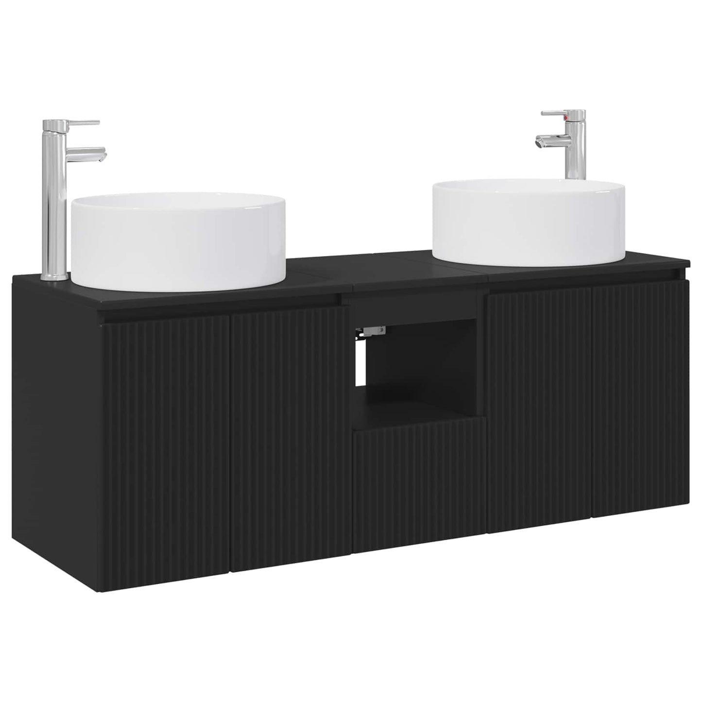vidaXL Bathroom Cabinet Set 3 pcs Black 49.5 x 44.5 x 65.5 cm
