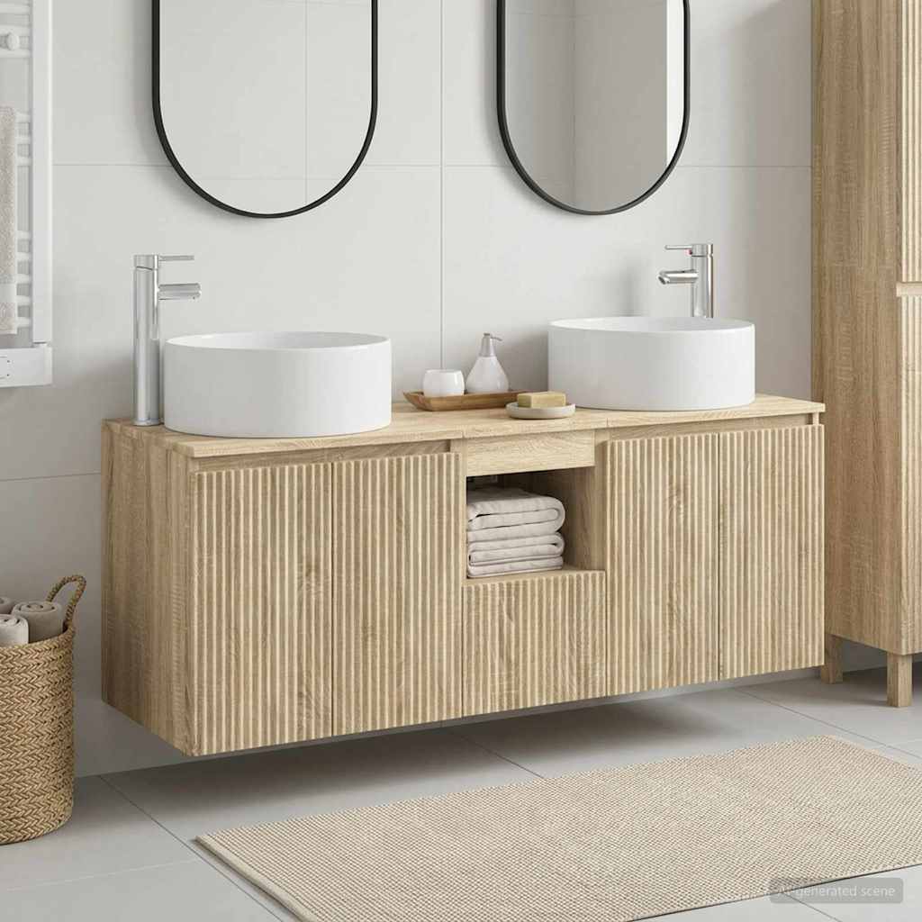 vidaXL Bathroom Cabinet Set 3 pcs Sonoma Oak 49.5 x 44.5 x 65.5 cm