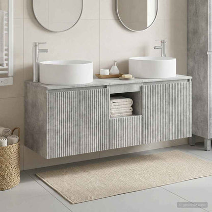 vidaXL Bathroom Cabinet Set 3 pcs Concrete Grey 49.5 x 44.5 x 65.5 cm