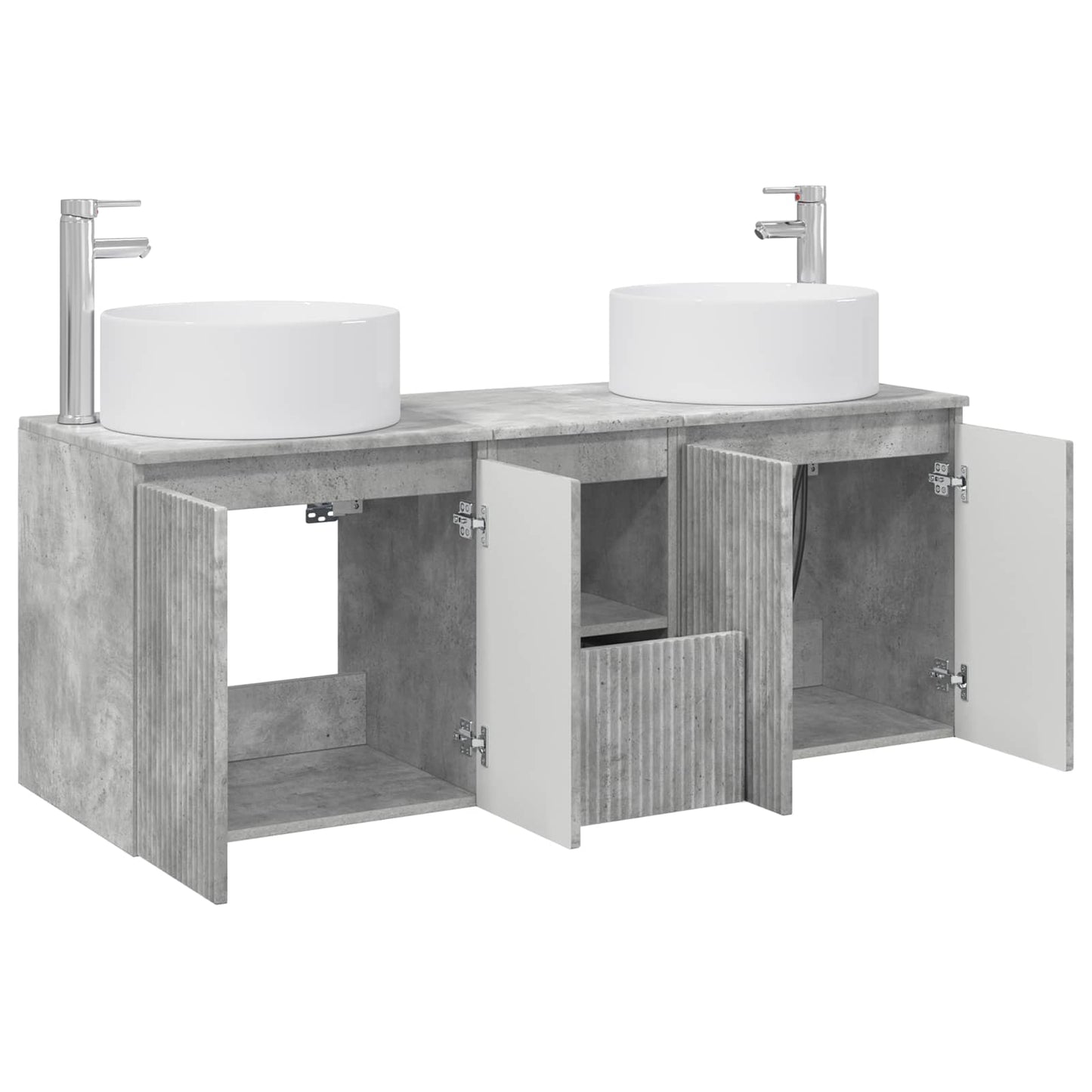 vidaXL Bathroom Cabinet Set 3 pcs Concrete Grey 49.5 x 44.5 x 65.5 cm