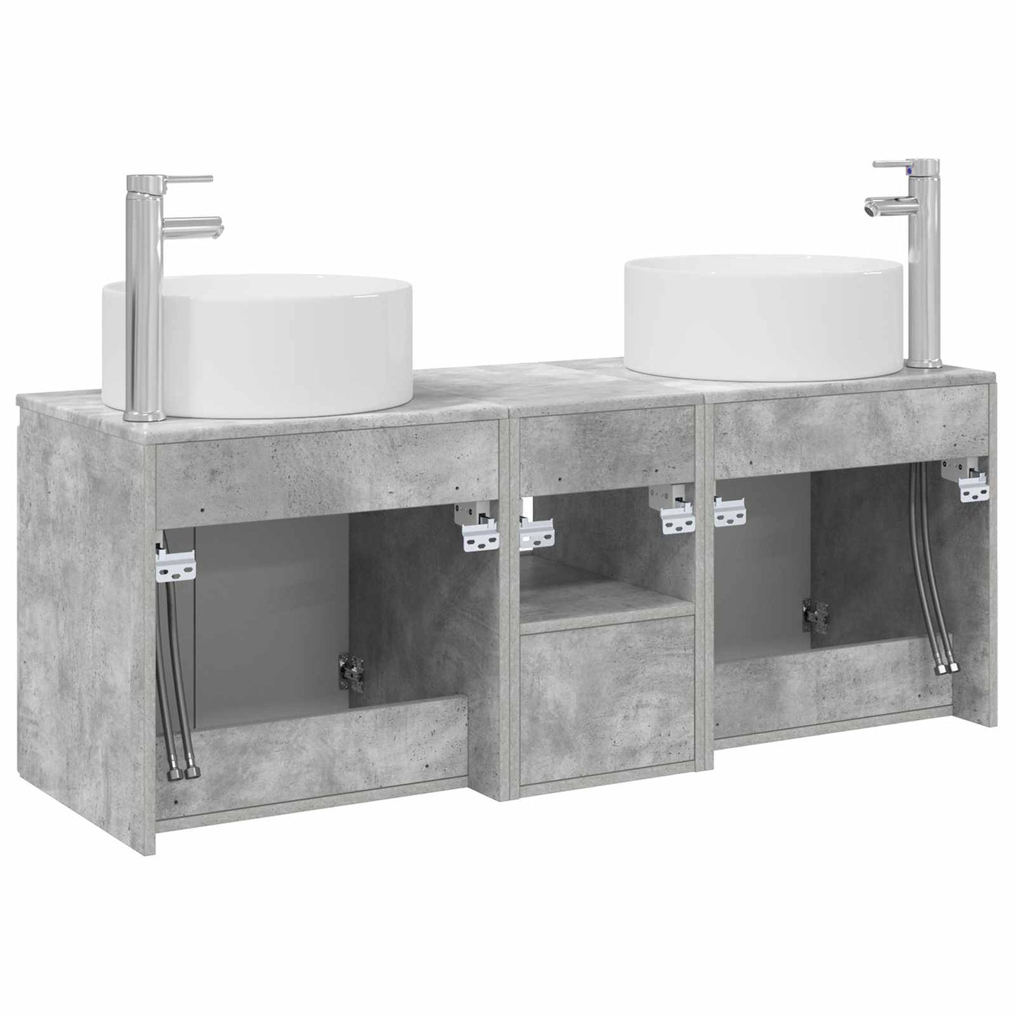 vidaXL Bathroom Cabinet Set 3 pcs Concrete Grey 49.5 x 44.5 x 65.5 cm