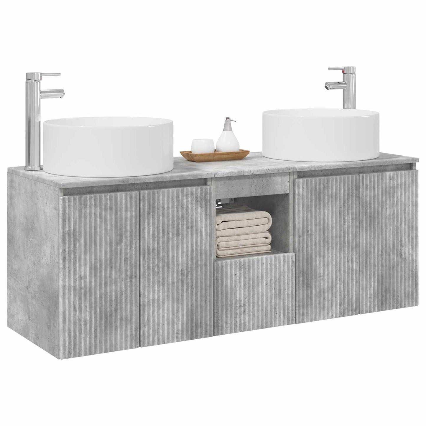 vidaXL Bathroom Cabinet Set 3 pcs Concrete Grey 49.5 x 44.5 x 65.5 cm