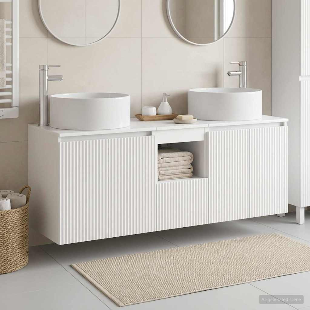 vidaXL Bathroom Cabinet Set 3 pcs High Gloss White