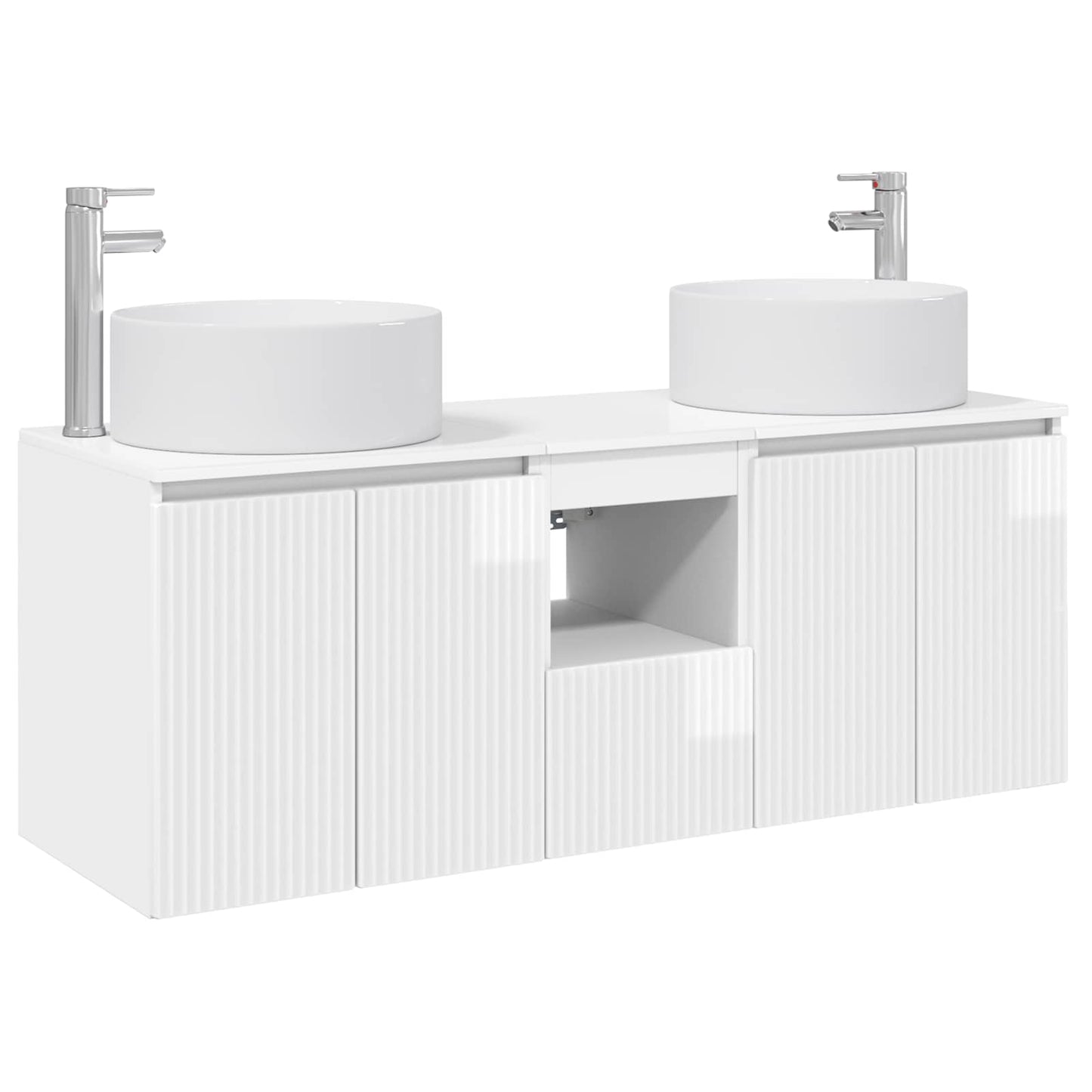 vidaXL Bathroom Cabinet Set 3 pcs High Gloss White
