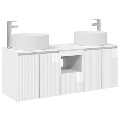 vidaXL Bathroom Cabinet Set 3 pcs High Gloss White