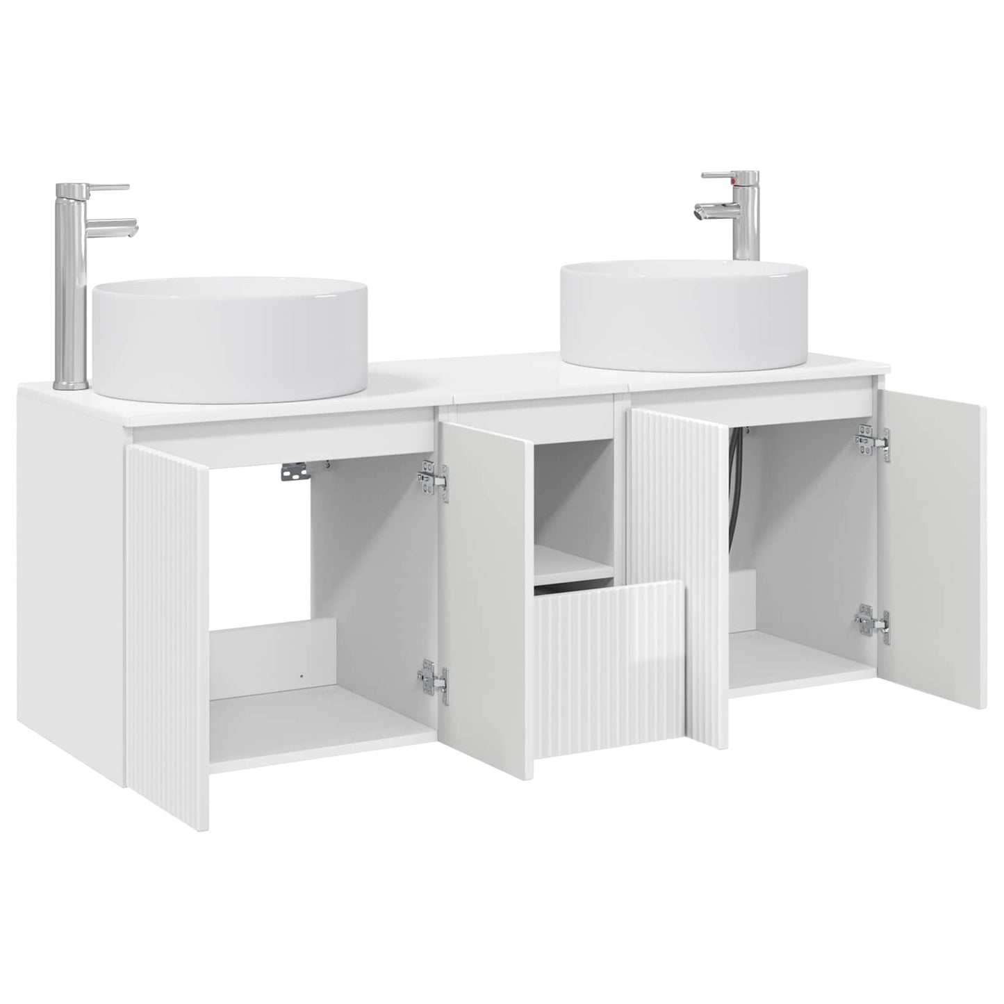 vidaXL Bathroom Cabinet Set 3 pcs High Gloss White